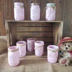 Hand painted Mason jars